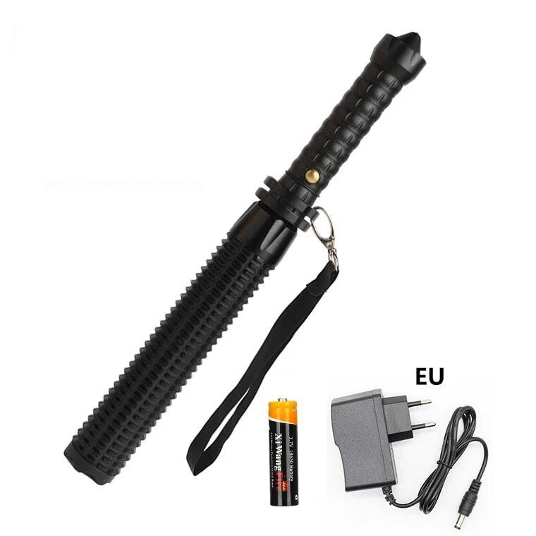 Tactical Rechargeable FlashLight - prestiged Black EU Charger