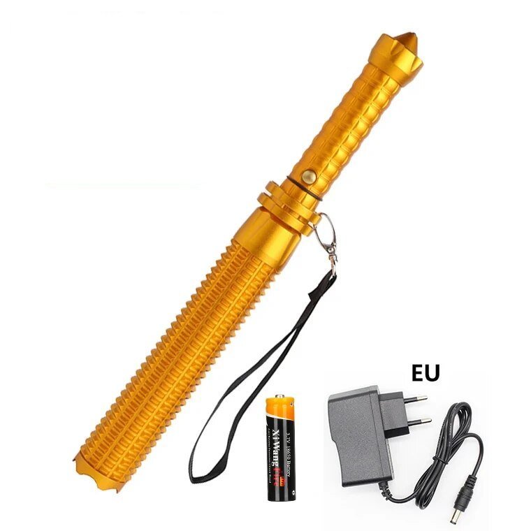 Tactical Rechargeable FlashLight - prestiged Gold Eu Charger